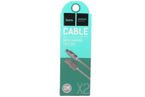 Кабель Hoco X2 microUSB - USB серый, 1м 1