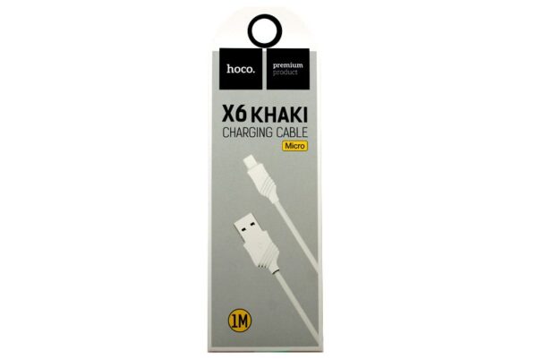 Кабель Hoco X6 microUSB - USB белый, 1м 1