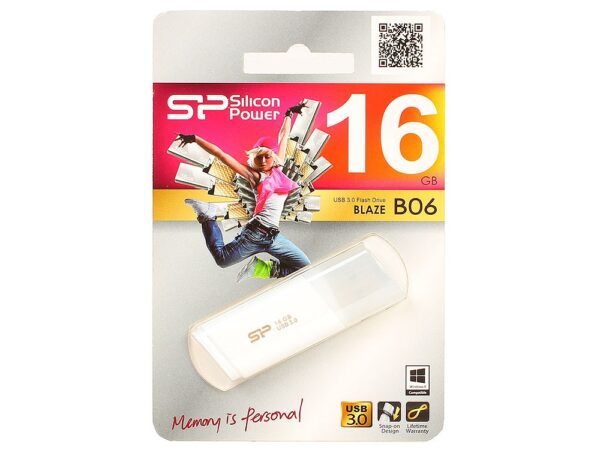 Флэш-диск Silicon Power 16GB USB 3.0 Blaze B06 белый 4