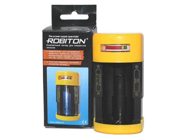 Тестер для батареек Robiton BT1 (для AAA, AA, C, D, Крона) 1