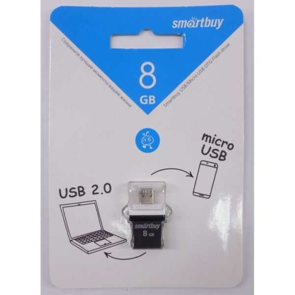 Флэш-диск SmartBuy 8GB USB 2.0 OTG POKO черный 2