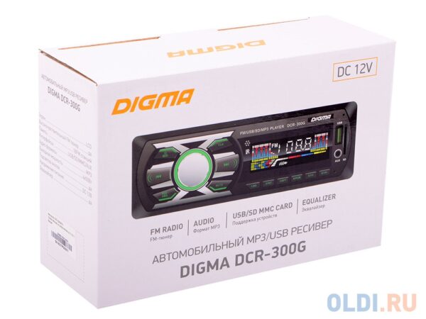 Автомагнитола 1 дин Digma DCR-300G 4*45 Вт (SD, USB) 2