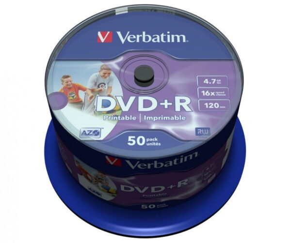 Verbatim DVD+R 4.7Gb 16x Cake box - 50 /200 Printable 1