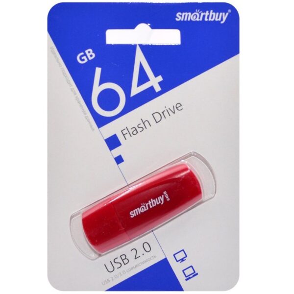 Флэш-диск SmartBuy 64GB USB 2.0 Scout красный 2