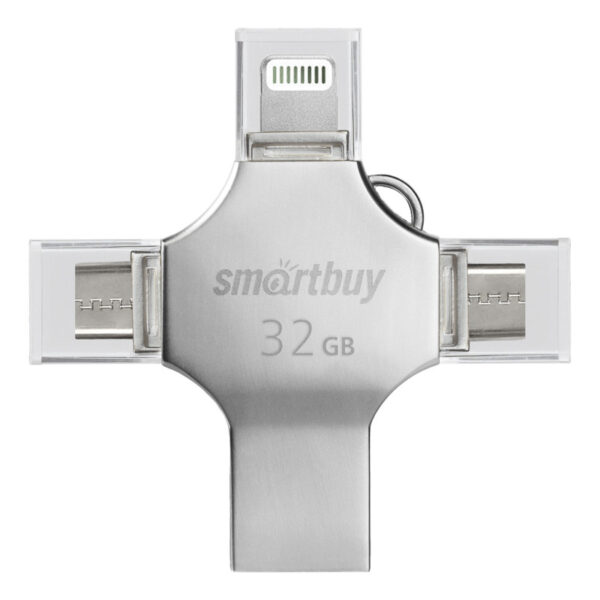 Флэш-диск SmartBuy 32GB USB 3.0 MC15 Metal Quad (Lightning+microUSB+TypeC 1