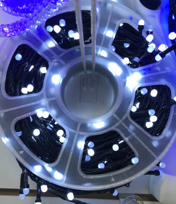 Уличная гирлянда "Нить" 500LED, 44м, белая (грани), чер.шнур, 8 реж., до -30 3