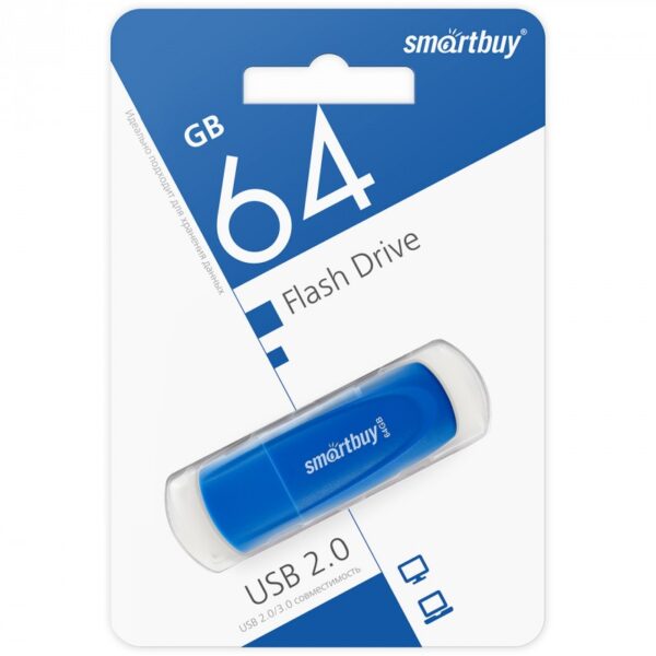 Флэш-диск SmartBuy 64GB USB 2.0 Scout синий 2