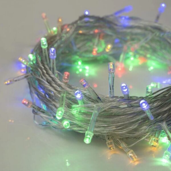 Гирлянда "Нить" 400LED, разноцв., 18м, прозр.шнур, 8 реж. 1