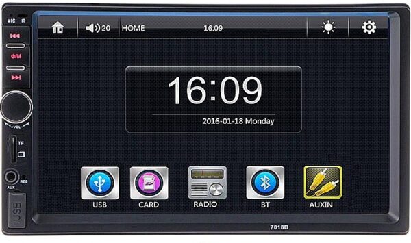 Автомагнитола 2 дин 7" (AVI,MP3, bluetooth, microSD) CL-7018B пос.место 6,5см 2