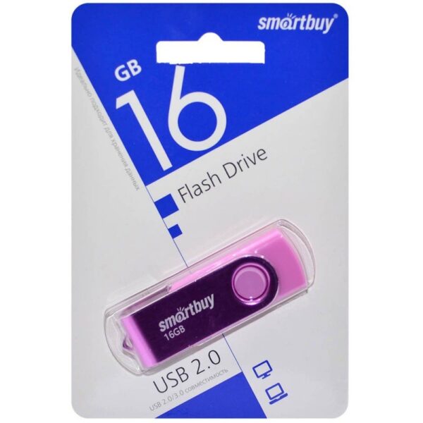 Флэш-диск SmartBuy 16GB USB 2.0 Twist розовый 2