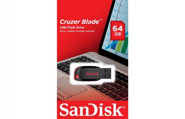 Флэш-диск SanDisk 64GB USB 2.0 CZ50 Cruzer Blade черный 1