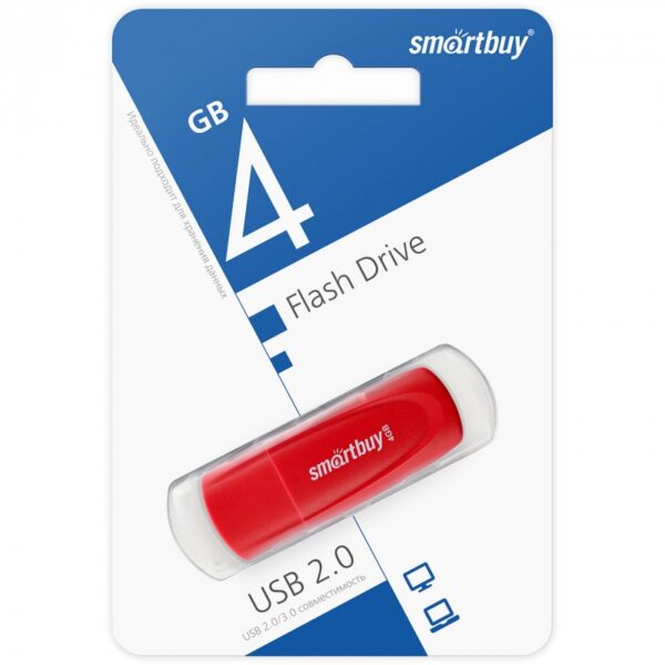 Флэш-диск SmartBuy 4GB USB 2.0 Scout красный 2