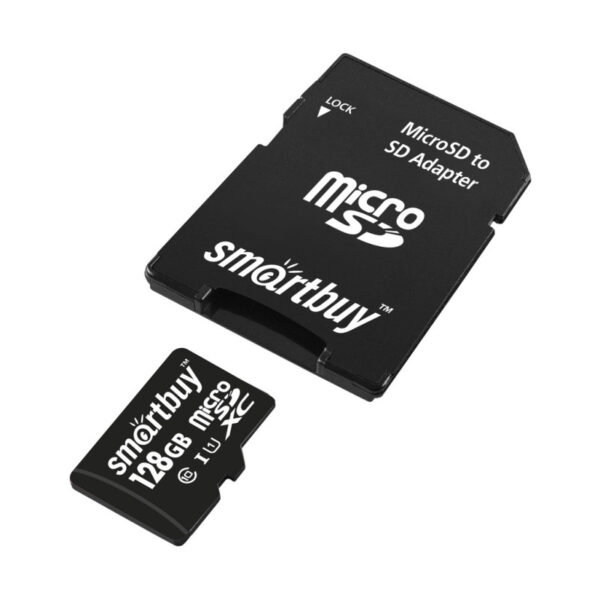 Карта памяти microSDHC SmartBuy 128Gb Class 10 UHS-l с адаптером (SDXC) 2