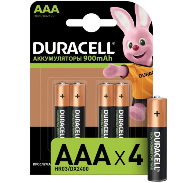 Аккумулятор Duracell R03 850/900mAh NiMH BL 4/40 предзаряженный 1