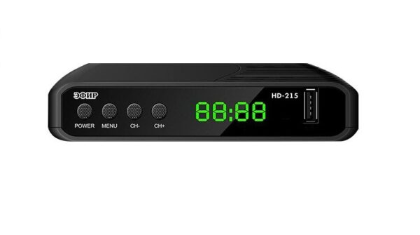 РЕСИВЕР ЦИФРОВОЙ DVB-T2/C HD Эфир HD-215 пластик, дисплей 1