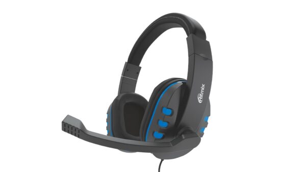 Гарнитура Ritmix RH-555М Gaming Blue черно-синяя (полноразм./3,5*2/L=1,8м) 1