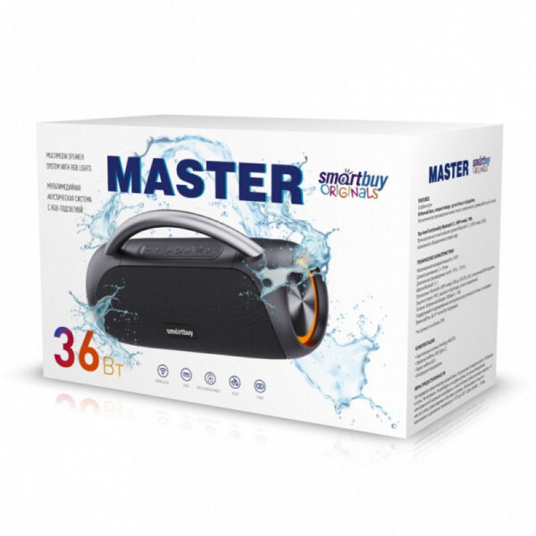 Колонка портативная Smartbuy Master, 36Вт, IPX5, черная, SBS-5580 4