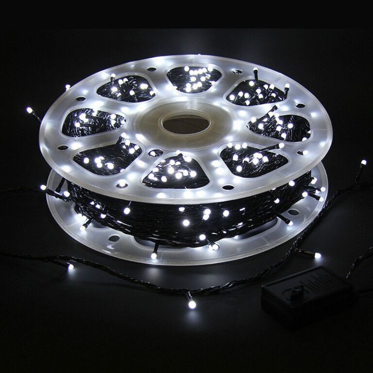 Уличная гирлянда "Нить" 800LED, 98м, белая, мерц.хол.бел, зел.шнур