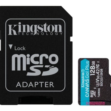 Карта памяти microSDHC Kingston 128Gb Class10 CanvasGo U3 V30 A2 с/адап