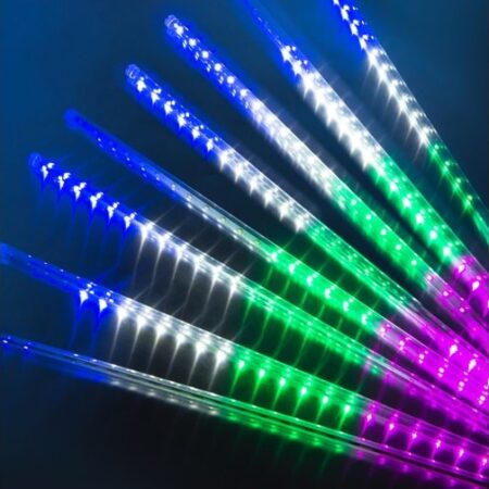 Уличная гирлянда "Тающие сосульки" разноцв. 2,5м, 48см, 384LED, IP44, прозр.шн.