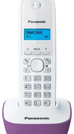 Телефон беспроводной Panasonic KX-TG1611RUF бело-фиолетовый
