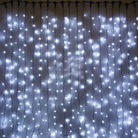 Уличная штора 925 LED 2,4*3м белая, чер.шнур (RB-OLDCL925-TW-E)