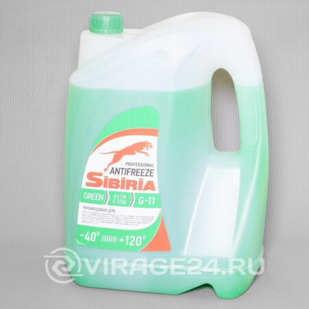 Антифриз -40 зелёный 10кг, SIBIRIA
