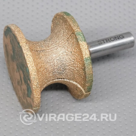 Фреза алмазная по камню кромочная полустержневая Ф63*16, хв.12, Strong