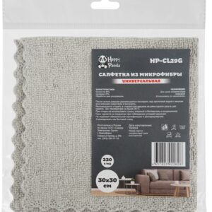 Салфетка из микрофибры Happy Panda HP-CL29G, 30х30см, серый
