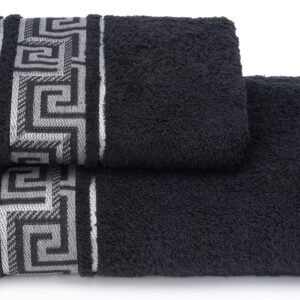 Полотенце Cleanelly Tavropos черный 50х90 см, махра