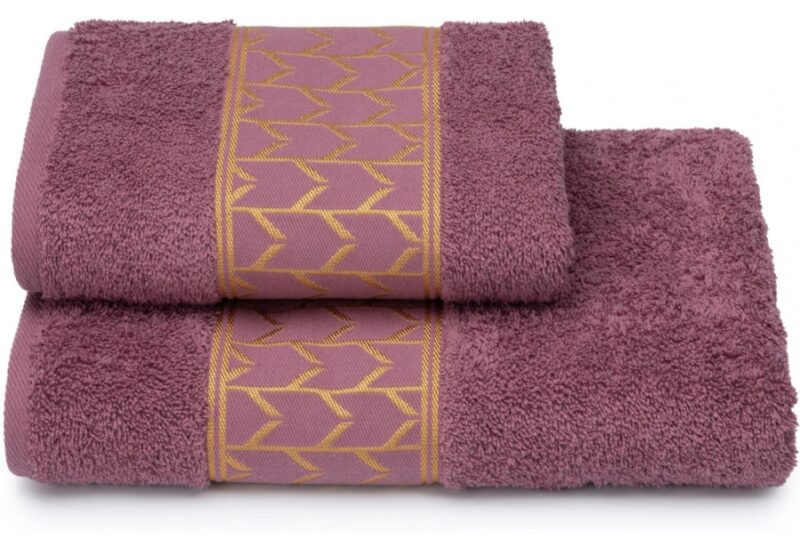 Полотенце Cleanelly Golden Nets сиренево-розовый 70х130 см, махра — изображение 1