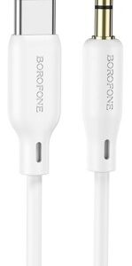 Аудиокабель Borofone BL18 Jack3.5 - USB Type-C, 1 м, белый