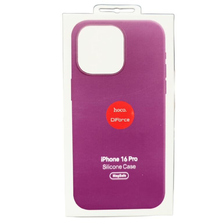 Чехол для iPhone 16 Pro Silicone Case, Magsafe, фуксия