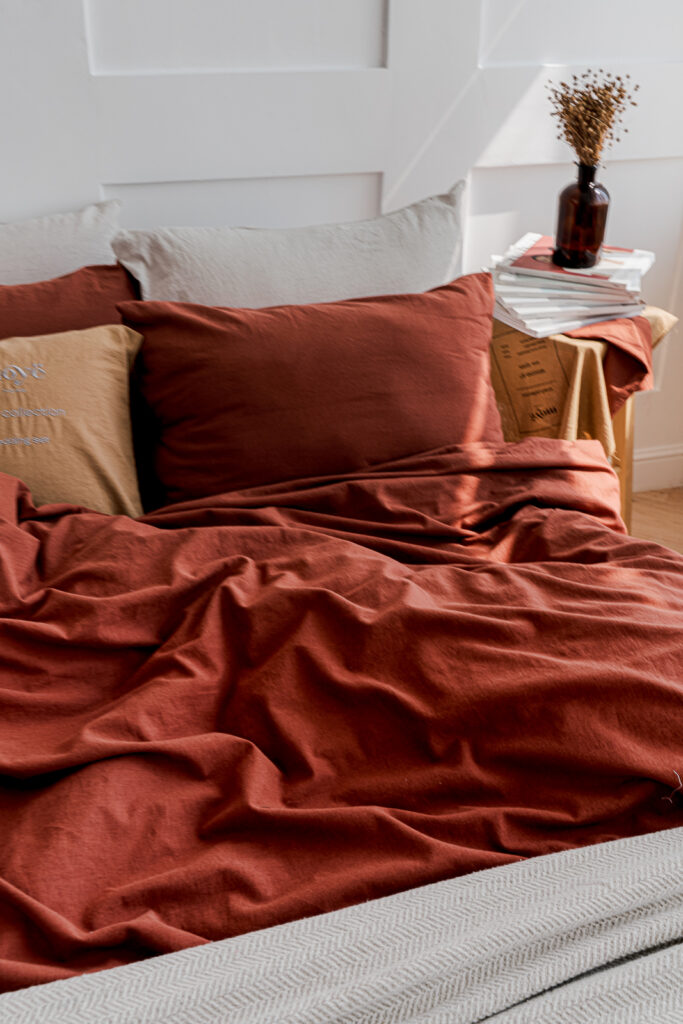 Комплект постельного белья moyё home Terracotta Евро, лен, наволочки 50х70 см — изображение 2