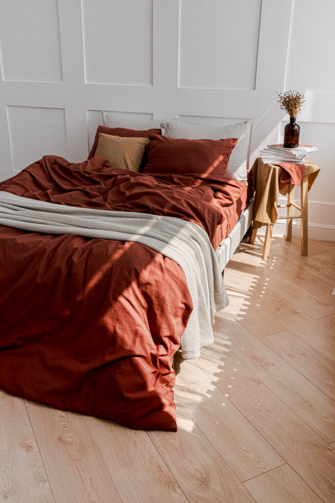 Комплект постельного белья moyё home Terracotta Евро, лен, наволочки 50х70 см — изображение 3