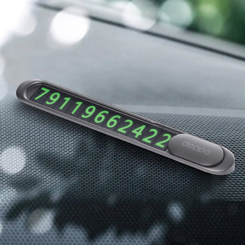 Парковочная автовизитка с номером телефона Deppa Parking Card, черный — изображение 5