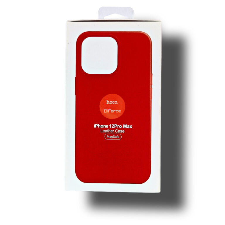 Чехол для iPhone 12 Pro Max кожаный Magsafe, красный