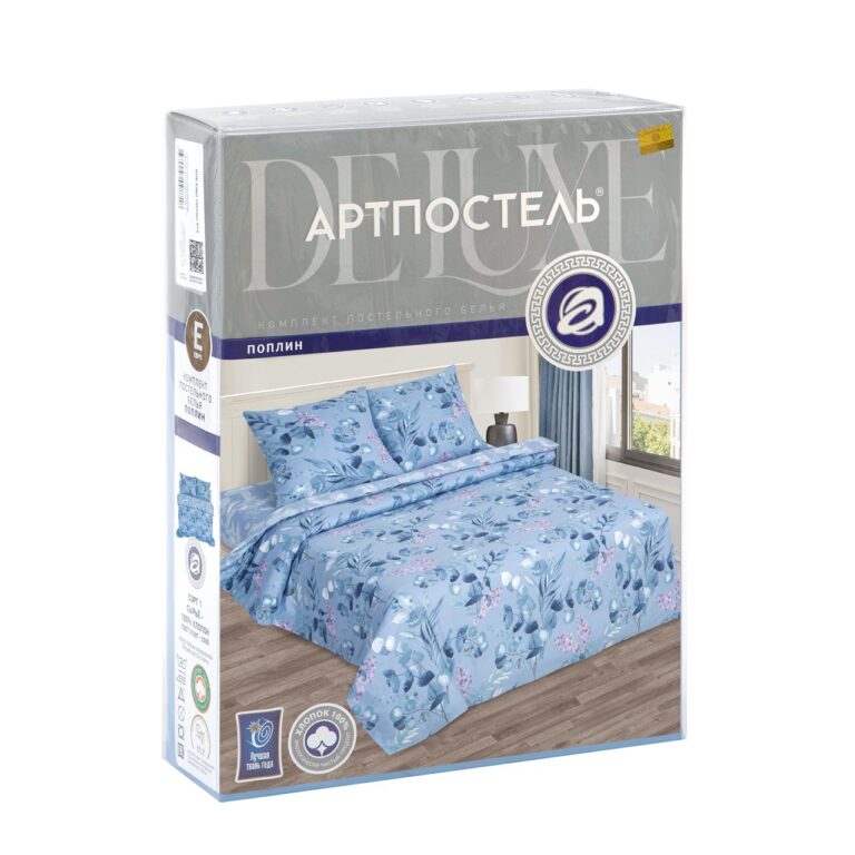 Комплект постельного белья АРТПОСТЕЛЬ DE LUXE Азура 2 спальный, поплин, наволочки 70х70 см — изображение 7