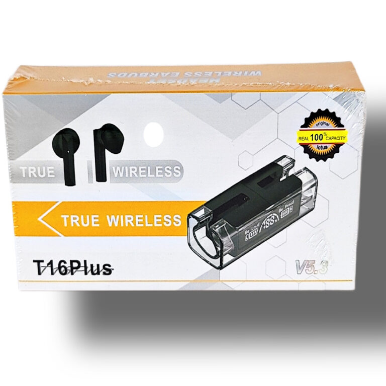 Наушники Bluetooth T16 PLUS, в кейсе для зарядки, сенсорные, цвет белый