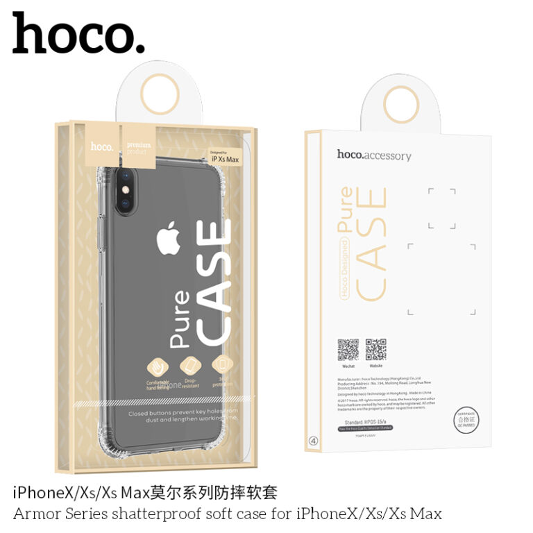 Чехол Hoco Armor Series для iPhone XS Max, ударопрочный, прозрачный