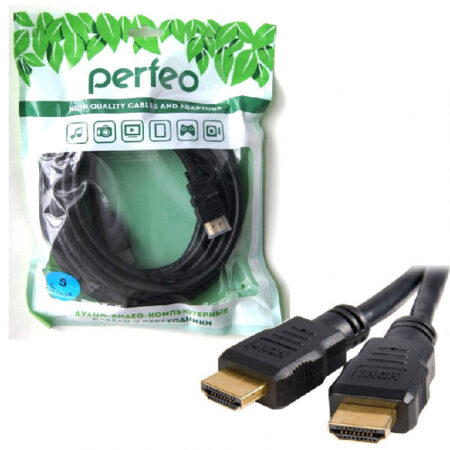 Кабель PERFEO HDMI A вилка - HDMI A вилка, ver.1.4, длина 5 м. (H1005)