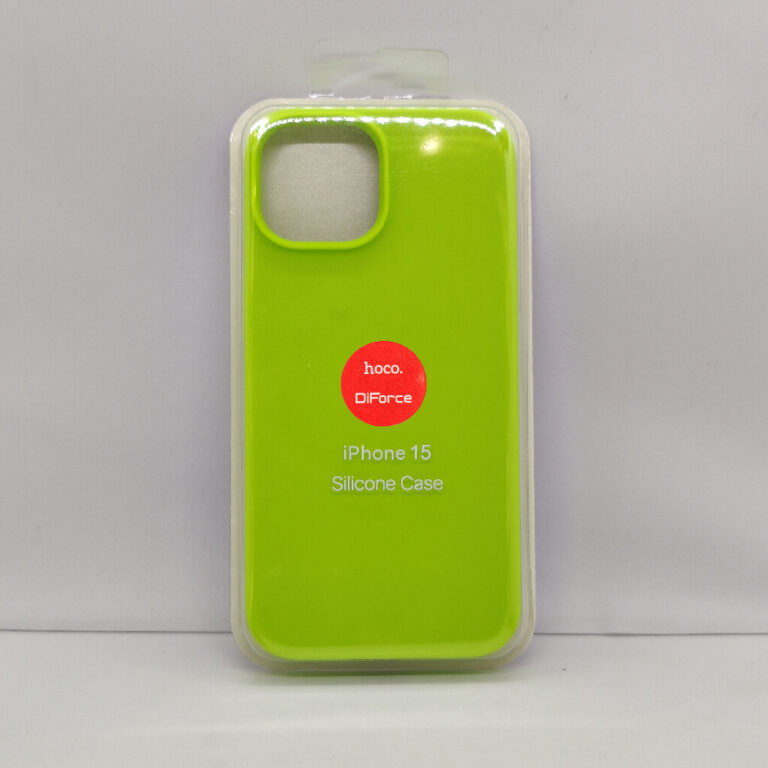 Чехол Silicone Case для iPhone 15 неоново-зеленый