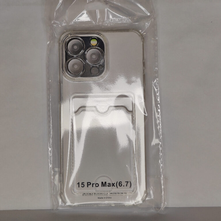 Чехол для iPhone 15 Pro Max с отделением для карт Card Case прозрачный
