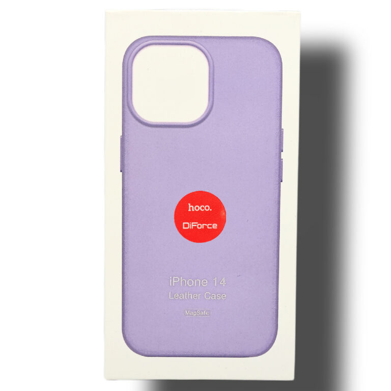Чехол для iPhone 14 кожаный Magsafe, пурпурный
