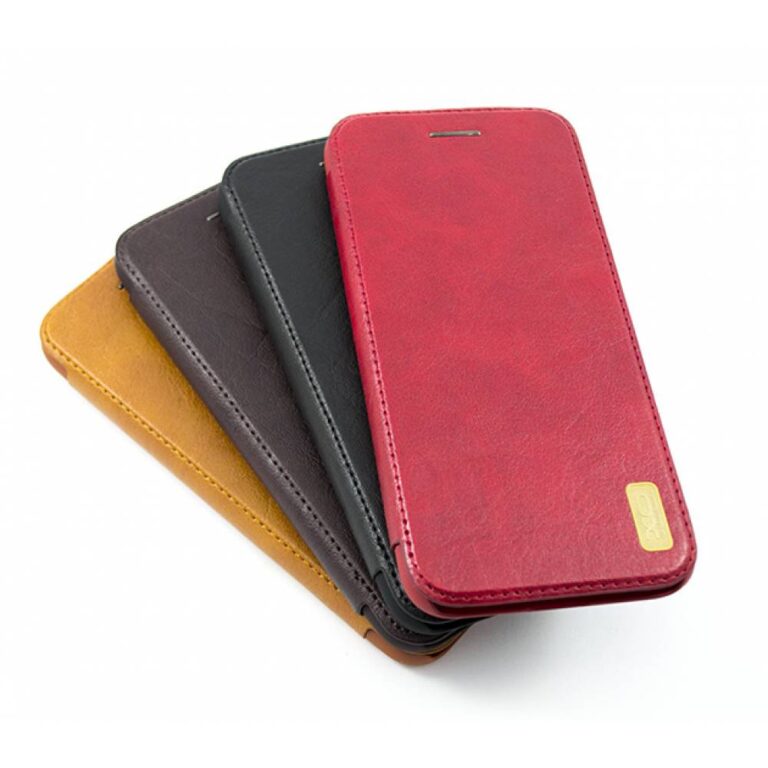 Чехол-книжка X.O ZL series для Iphone X/XS кожанный, красный
