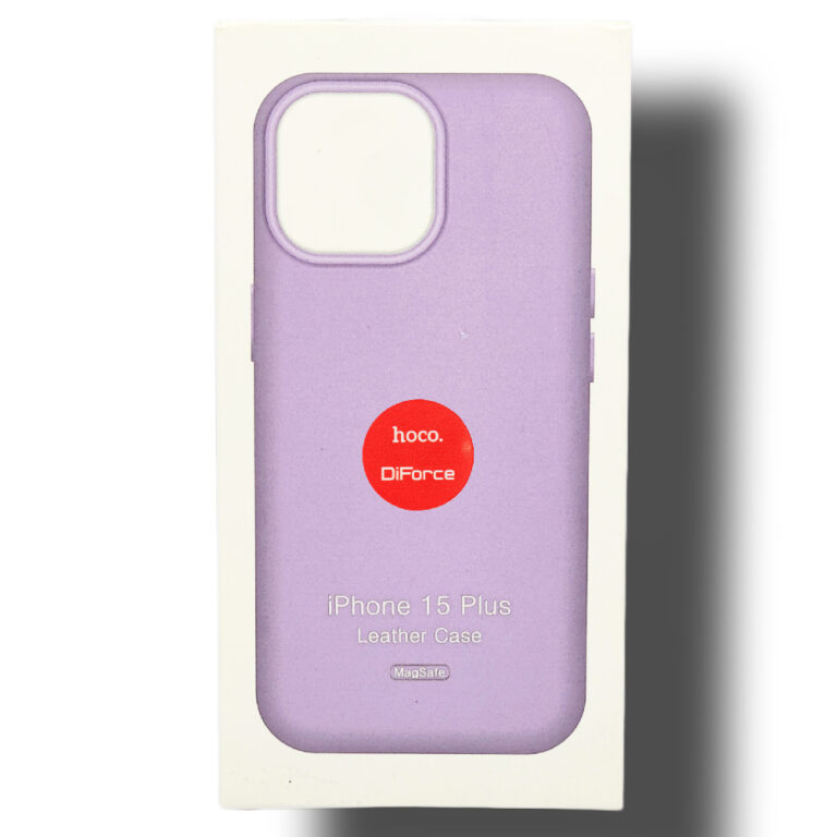 Чехол для iPhone 15 Plus кожаный Magsafe, пурпурный