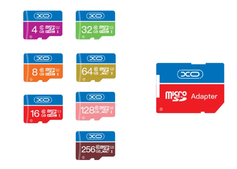Карта памяти XO Micro SD NEW (с адаптером), 64gb, черно-красная