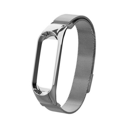 Ремешок металлический для Xiaomi Mi Band 3/4 миланская петля серебристый